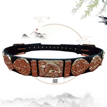 Costume Womens round-neck robe Leather belt Accessories Leather belt Brocade Wei flying Fish suit Wild Ming Han Suit Mens hat