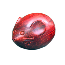 Wood carving little mouse accessories Hamster pendant Mouse Laibao Lucky cat pendant Mahogany handlebar portable plate to play with rosewood