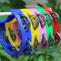 Orff percussion instrument plastic four-bell ring children's toy hand bell kindergarten early education teaching aid small tambourine