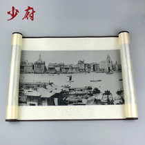 Shanghai Bund Silk Painting Scroll Painting Chinese Style Special Gifts for Foreign Gifts