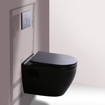 Huangma Shi wall-mounted toilet Matte black wall-mounted toilet Wall-mounted toilet Hidden in-wall bracket water tank