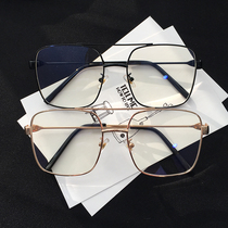 ins Super fire glasses Korean tide glasses frame female retro Harajuku glasses Net red pampering flat mirror Big Frame