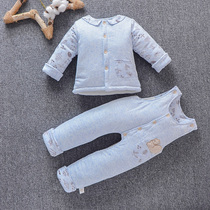 Baby set 2021 new male baby with two-piece padded padded cotton winter 1-2 years old childrens cotton 9