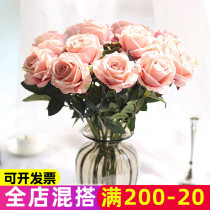10 flannel roses simulation flowers holding flowers living room table ornaments decoration fake flower simulation bouquet wedding