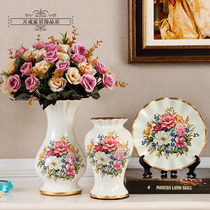 European-style ceramic vase decoration Creative TV cabinet decoration living room flower arrangement Home decoration Bogu rack decoration