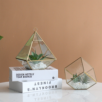 Minimalist modern glass hood flower room micro-landscape multi-meat pendulum piece living room tea room TV cabinet-like room decoration