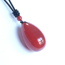 Water jade ice spirit natural red agate pendant medium egg-shaped drop necklace sweater chain egg necklace