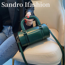 Sandro Ifashion portable cylinder bag women 2020 new messenger bag vintage Boston pillow bag