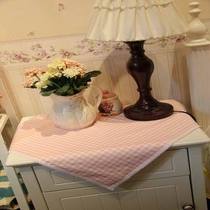 Checkered nightstand cover fabric Tea table tablecloth Pastoral lace tablecloth Pure cotton table cloth custom