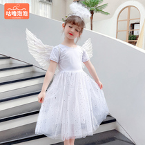 Childrens Angels princess nepotism with winged dress cos prom dresses girls perform costumes
