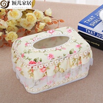 Yinger home draw paper box Roll paper box tissue box Fabric large medium and round three shapes meal paper box Web paper draw