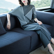 Large size womens two-piece suit temperament mother spring and autumn spring 2021 new silk mulberry silk Mrs Xia Kuo