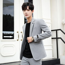 Casual suit mens spring and autumn jacket Korean version slim trend all-match Ruffian handsome small suit mens top single piece