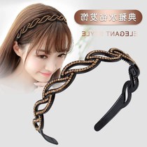 Korean version of the hair band Rhinestone simple non-slip Willow leaf headband face wash with tooth hair hair headdress top clip hair cave hair