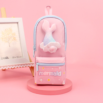 Decompression School Pen Bag Large Capacity Canvas Creativity Brief Lead Pencil Case Primary School Students Boys Girls Children Versatile Cute Teenage Girl Hearts 2021 New Pop Ins Day Ensemble Stationery Pen Bag