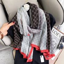 New shawl scarf female Korean version of all-purpose flax spring and autumn summer silk scarf cotton linen long model