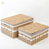 Rattan woven dirty clothes basket Large covered dirty clothes basket Woven basket Household clothes Lou installed toy frame dirty clothes storage basket