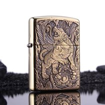 zippo lighter wire drawing pure bronze armor heathen leopard king