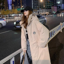 In the winter of 2021 new medium - long - duvet cotton jacket over knee cotton cotton - coat
