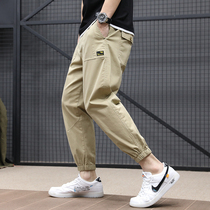 Summer tight nine-point leisure pants men young men loose big pieces of small pants tide tide closing feet Harlen