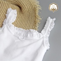 100% cotton lace vest summer and autumn girls cotton Lady fan girl lace pure white Slim