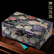 Jin Bei legend princess European solid wood lock Chinese vintage lacquerware jewelry box Jewelry storage box gift