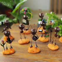 Creative wrought iron cute Ant Small ornaments home living room furnishings desktop decorations childrens room kindergarten decoration