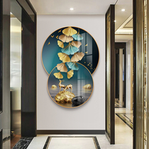 Stone Running Entrance Gate Decorative Painting Background Wall Light Luxury Hallway Round Creative Vertical Mural Hanging