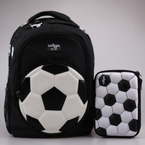 Australian smiggle students black and white football shoulder decompression schoolbag stationery box set