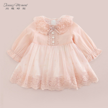 Autumn and winter baby princess dress puffy gauze cute lace doll collar long sleeve baby dress dress dress