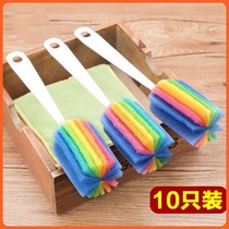 10 scouring cloth Cup Brush water cup long handle bottle brush artifact cleaning strong decontamination Cup brush bottle brush