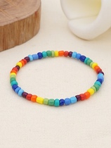 ins niche design bohemian rainbow glass beads small bracelet female classmate best friend gift