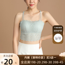 Summer lace suspenders no steel ring hollow vest beauty back bra female comfortable breathable anti-glare underwear tube top thin