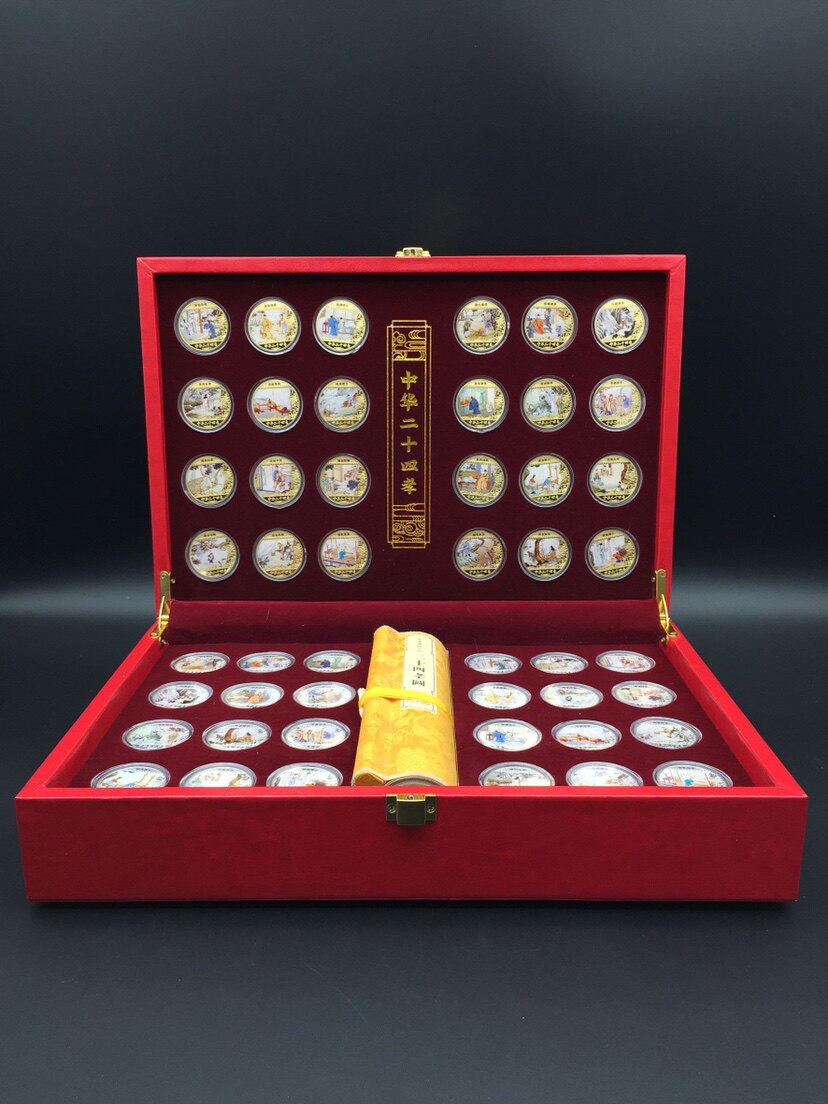 New Chinese 24 Filial Piety Collection of Treasured Memorials 50 with a large set of painted axes