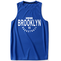 Summer Breathable Sports Vest Sleeveless Basketball Suit T-shirt Big Code Training Jersey Man Thin to Play Vest Blue
