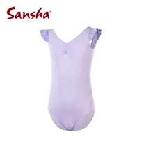 Sansha France Sansha childrens practice clothes bubble sleeves ballet jumpsuit bow practice women