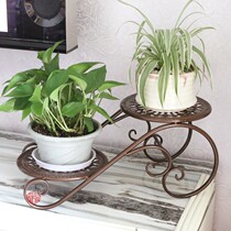 Small flower stand iron flower stand multi-layer creative balcony living room flower pot stand floor office interior and exterior flower shelf