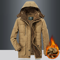 Winter cotton coat mens 2020 new quilted jacket tide casual medium-long lambskin cotton clothes large size mens warm jacket thick