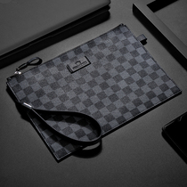 Luxury brand mens handbag with wristband light luxury fashion business mens bag clutch bag envelope bag male tide hand grab bag