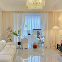 Nordic Rice White Cream Curtain Method Style Light Lavish Veil Livingroom Bedroom Thickened Hemp Yarn Hollowed-out Partition Day Art
