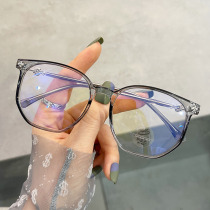 Transparent Grey large frame Female Myopia Eye Frames Ultra Light Retro glasses Mens face Skinny Glasses Female Korean version of the tide