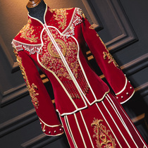 Velvet Xiuhe dress bride 2021 new Chinese dress wedding dress female atmosphere high-end thin summer show kimono