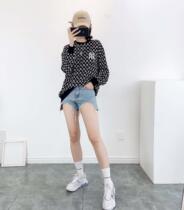 Autumn style Korean Tide brand MLB Yankees round neck sweater NY retro old flower full print Classic men and women couples