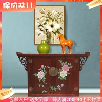 New Chinese-style camphor solid wood porch upturned shoe cabinet antique painted two-door storage partition hall bathroom cabinet furniture