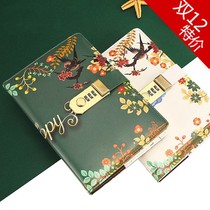 Password bookkeeping book with lock household running account book daily income expenditure hand account retro notebook