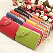 Qingku color edge lychee pattern candy color wavy edge buckle 26 card position large capacity card bag 10 color optional