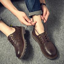 Tide cards Head leather shoes 2020 Fall mens shoes genuine leather casual mens Korean version trendy Martin boots 100 hitch shoes