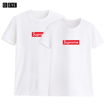 2021 summer dress new men and women qlz couples round neck T-shirt short sleeve Korean half sleeve loose white body shirt top