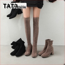 TATA YATOU Hes her girl Official Knee Long Boots Woman Little Code Elastic Short Boots Big Code Slim Boots Single Boots