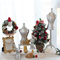 Christmas package shop window display Christmas elk Santa Claus creative Nordic decorations small deer swing pieces